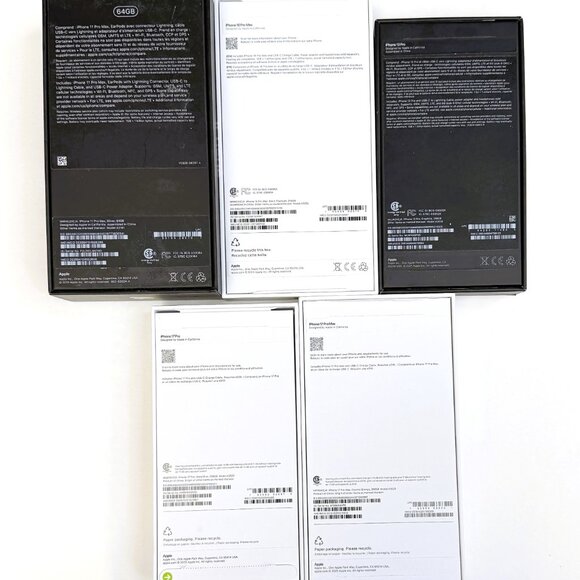 Five Apple iPhones EMPTY BOXES ONLY Includes Newest 17 Pro Max Orange Box - Picture 3 of 4